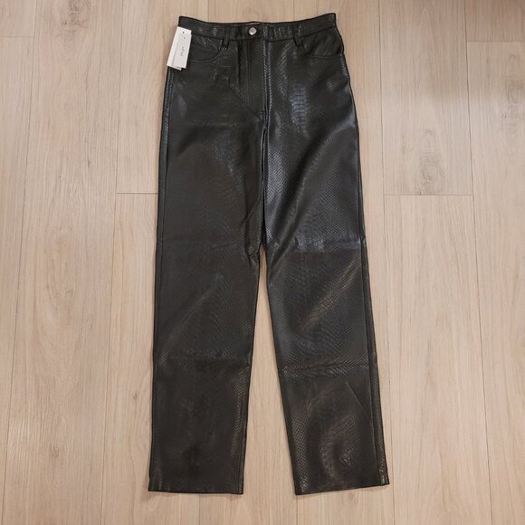 NWT WILFRED | Aritzia The Melina Pant Vegan Leather Python Snake Print | Sz. 6 - Picture 6 of 12